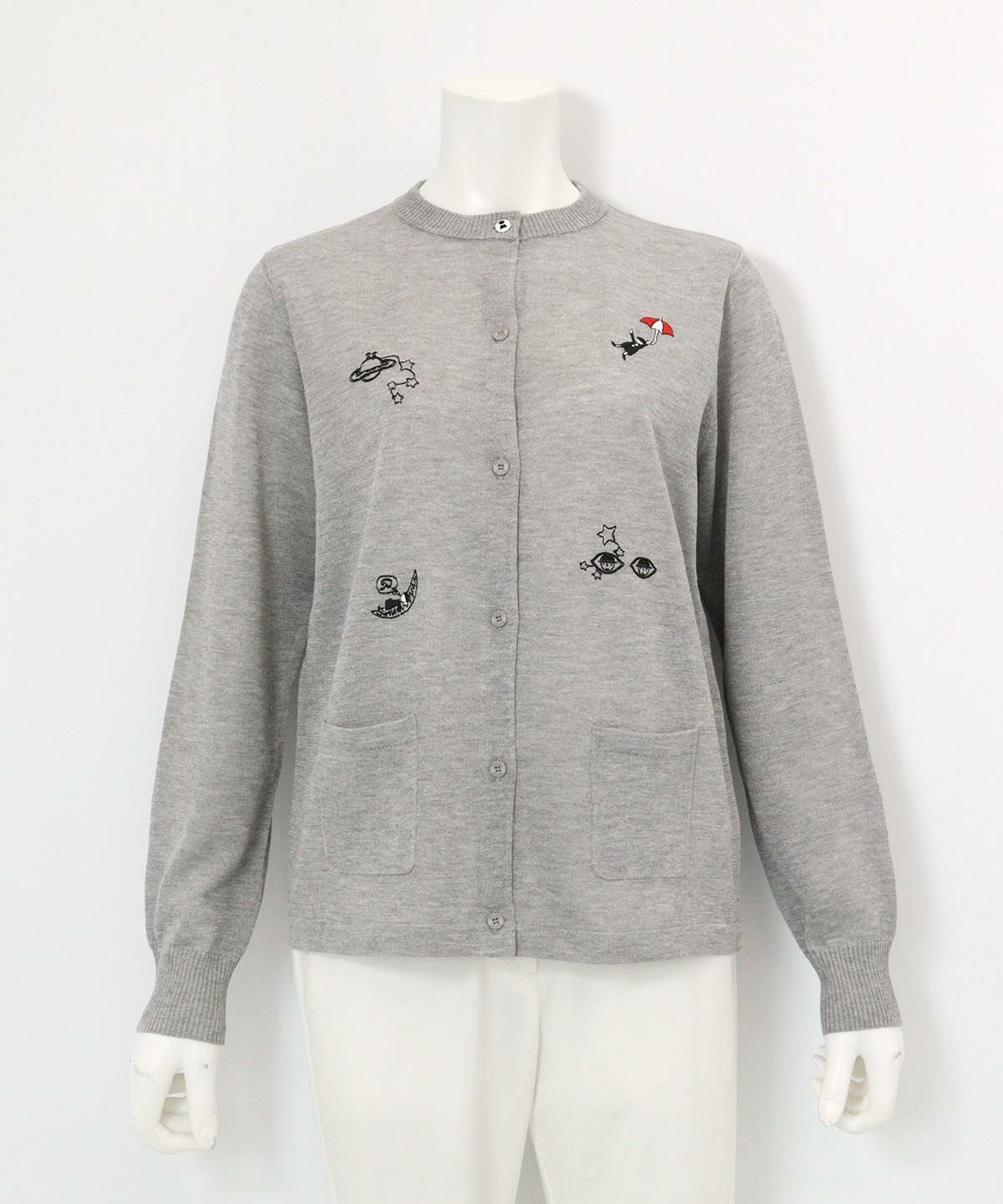 【かなり美品】ピッコーネ　ブラウス　カーディガン　トップス　ビジュー刺繍ホワイト ラメニット刺繍カーディガン|ピッコーネクラブ-アウトレット- - ゴルフ