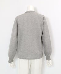 ラメニット刺繍カーディガン(ライトグレー)後ろ