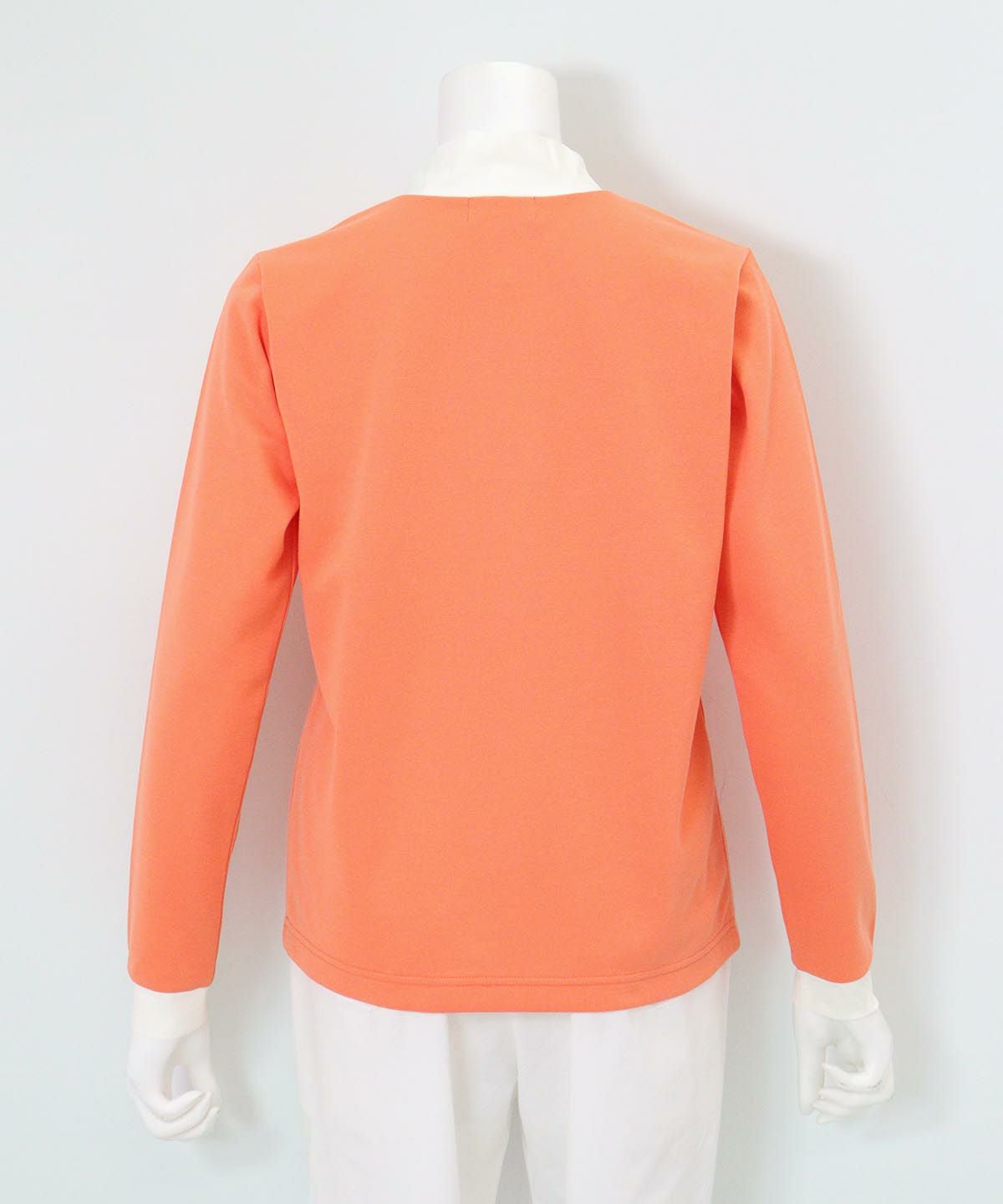 レイヤード風UV速乾プルオーバー(オレンジ)後ろ
