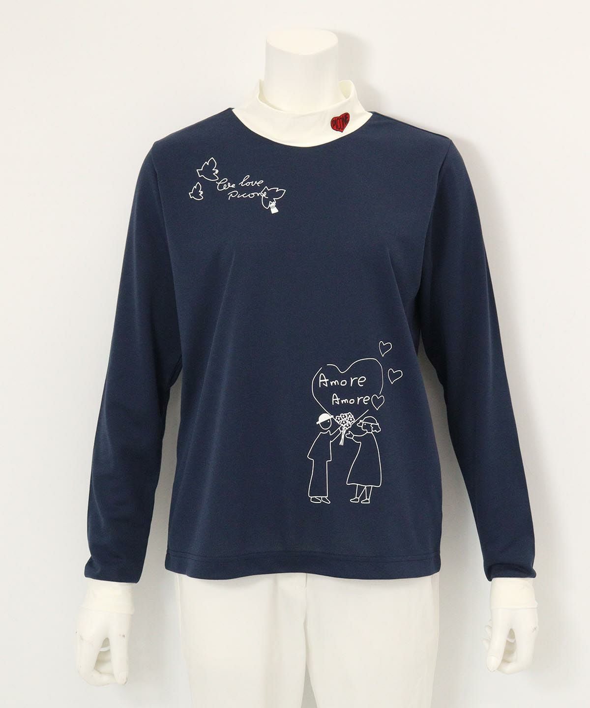 レイヤード風UV速乾プルオーバー(ネイビー)前