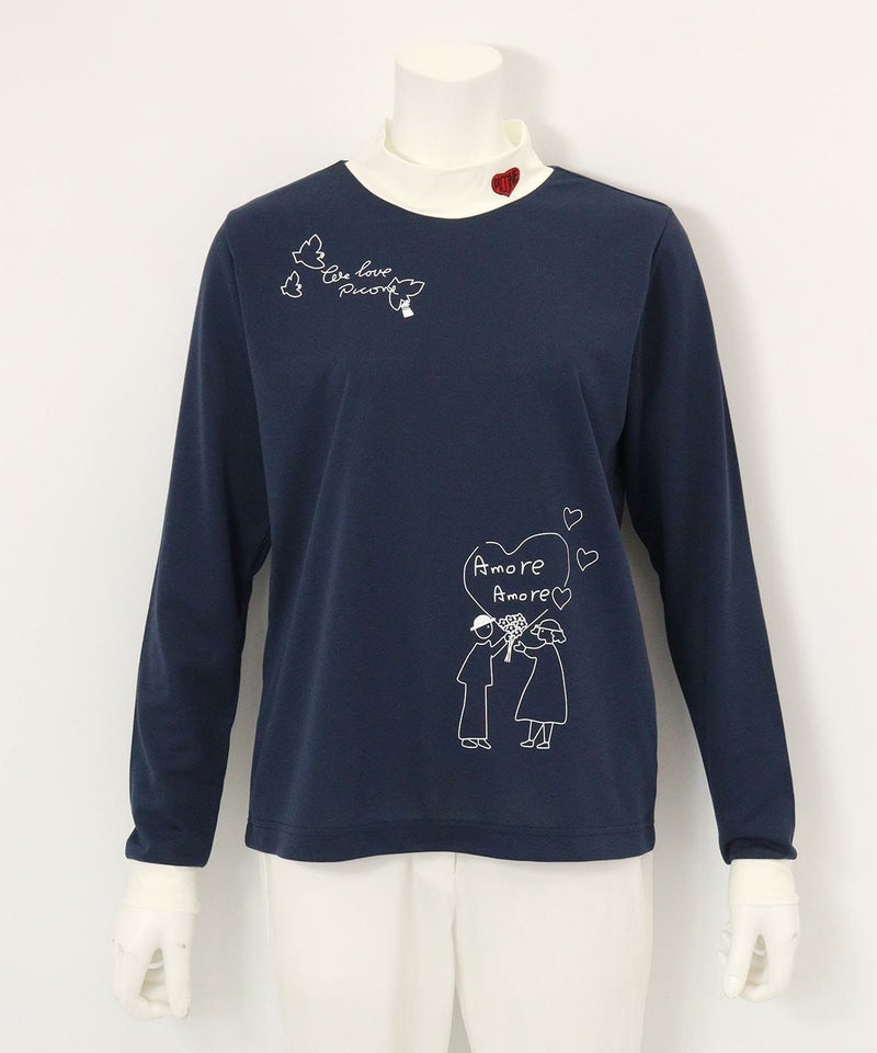 レイヤード風UV速乾プルオーバー(ネイビー)前