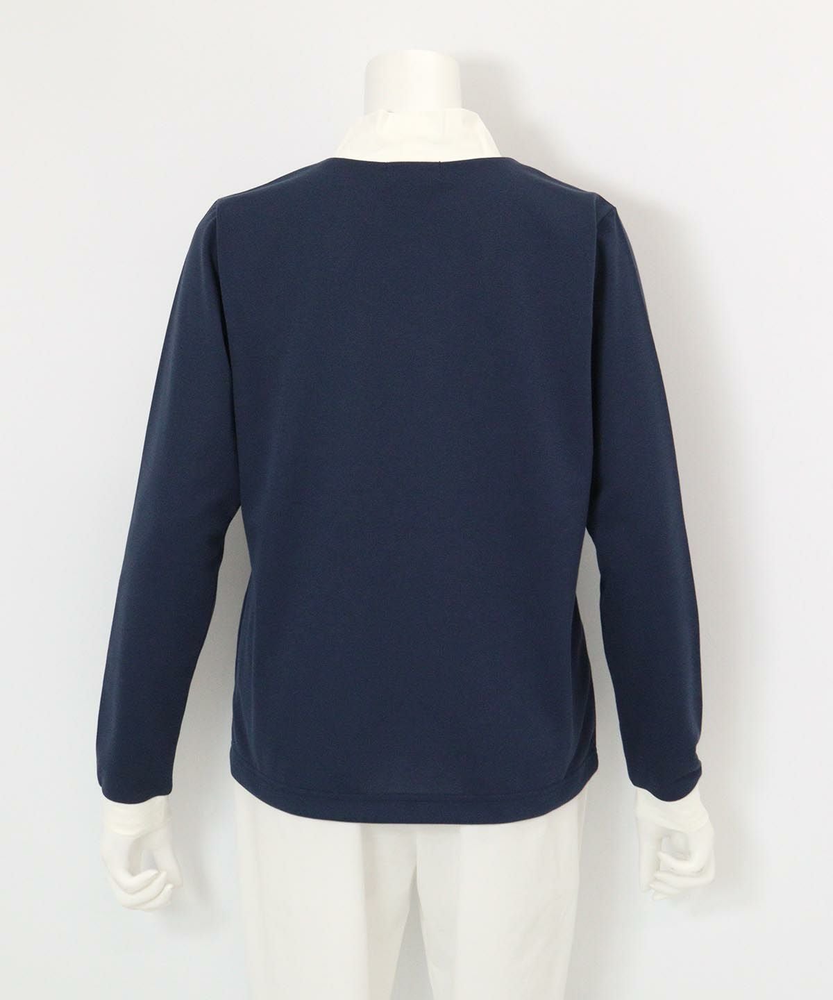 レイヤード風UV速乾プルオーバー(ネイビー)後ろ