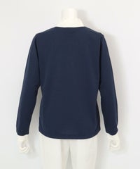 レイヤード風UV速乾プルオーバー(ネイビー)後ろ