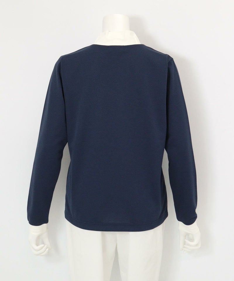 レイヤード風UV速乾プルオーバー(ネイビー)後ろ