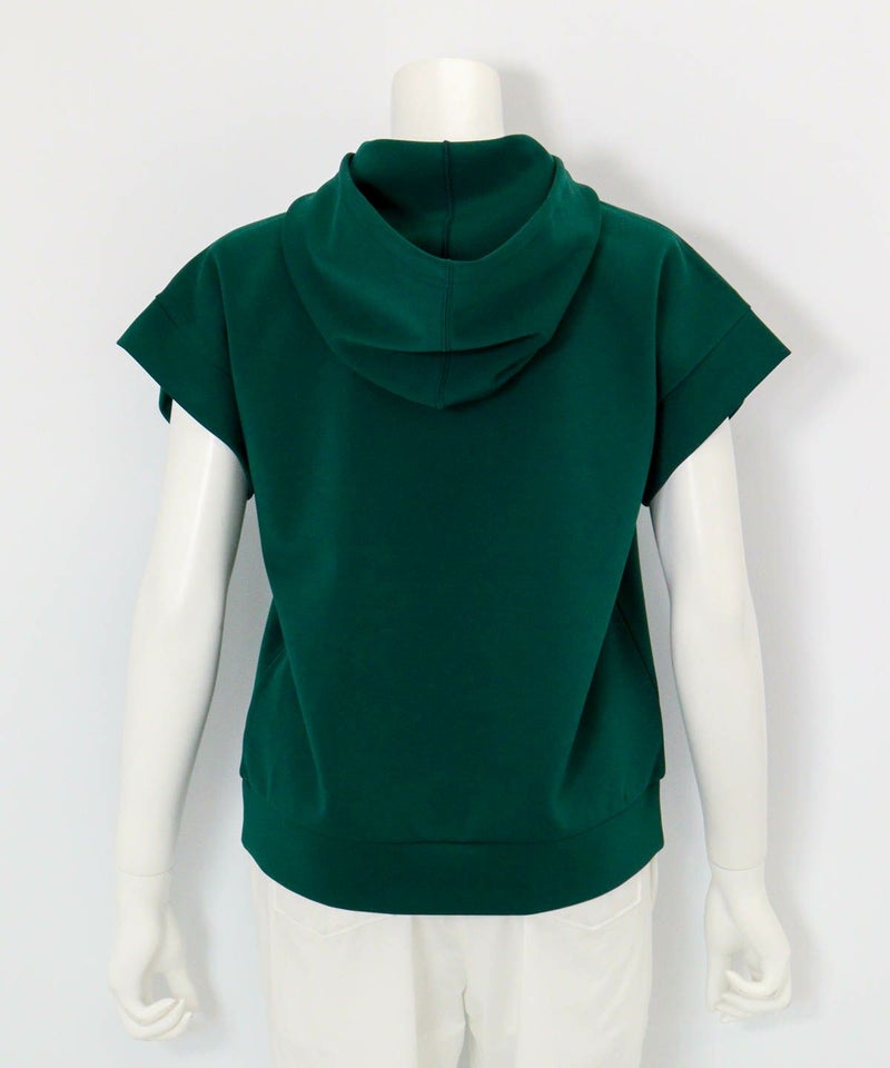 UV冷感ダンボール半袖プルパーカー後（グリーン）