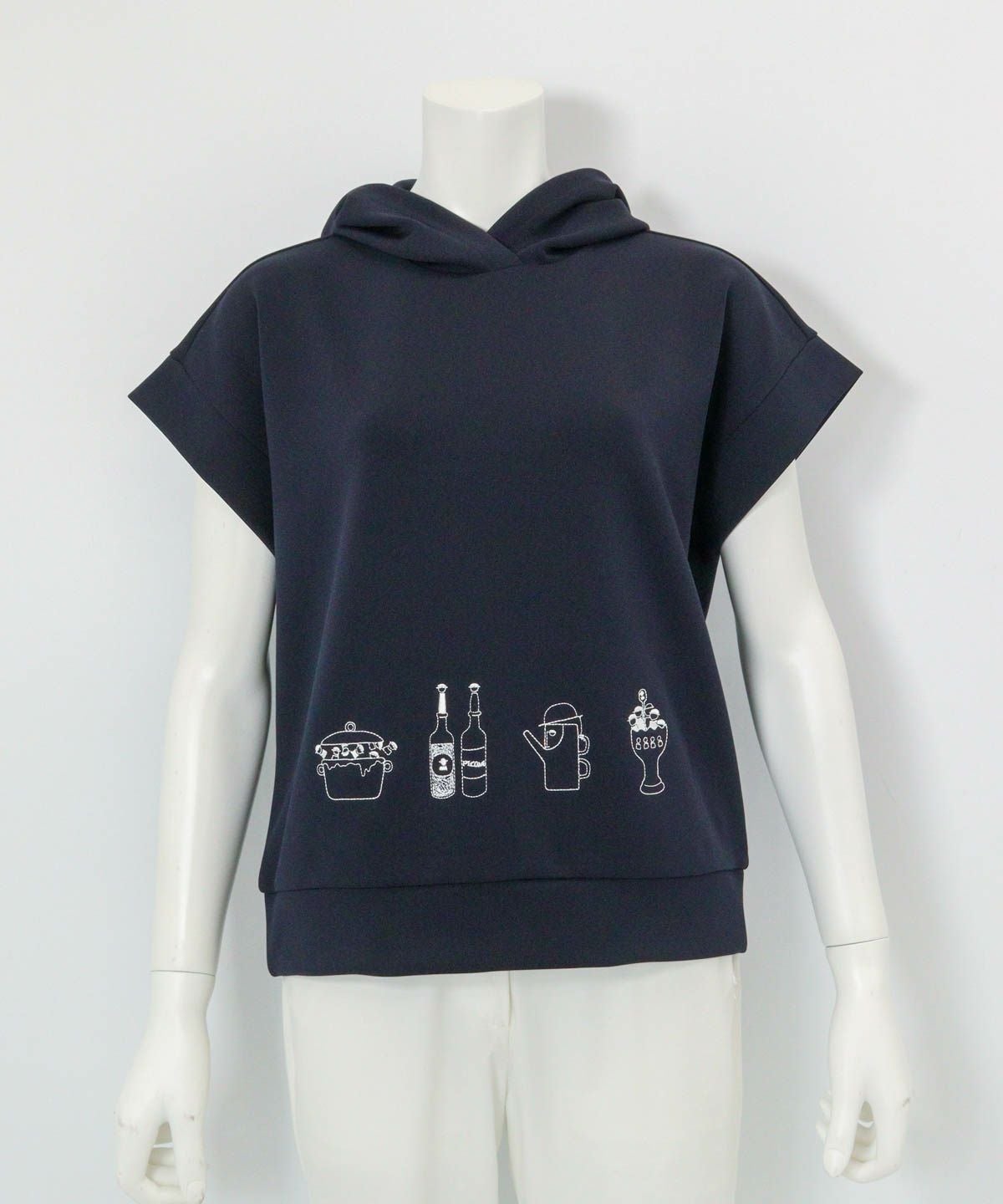 UV冷感ダンボール半袖プルパーカー（ネイビー）