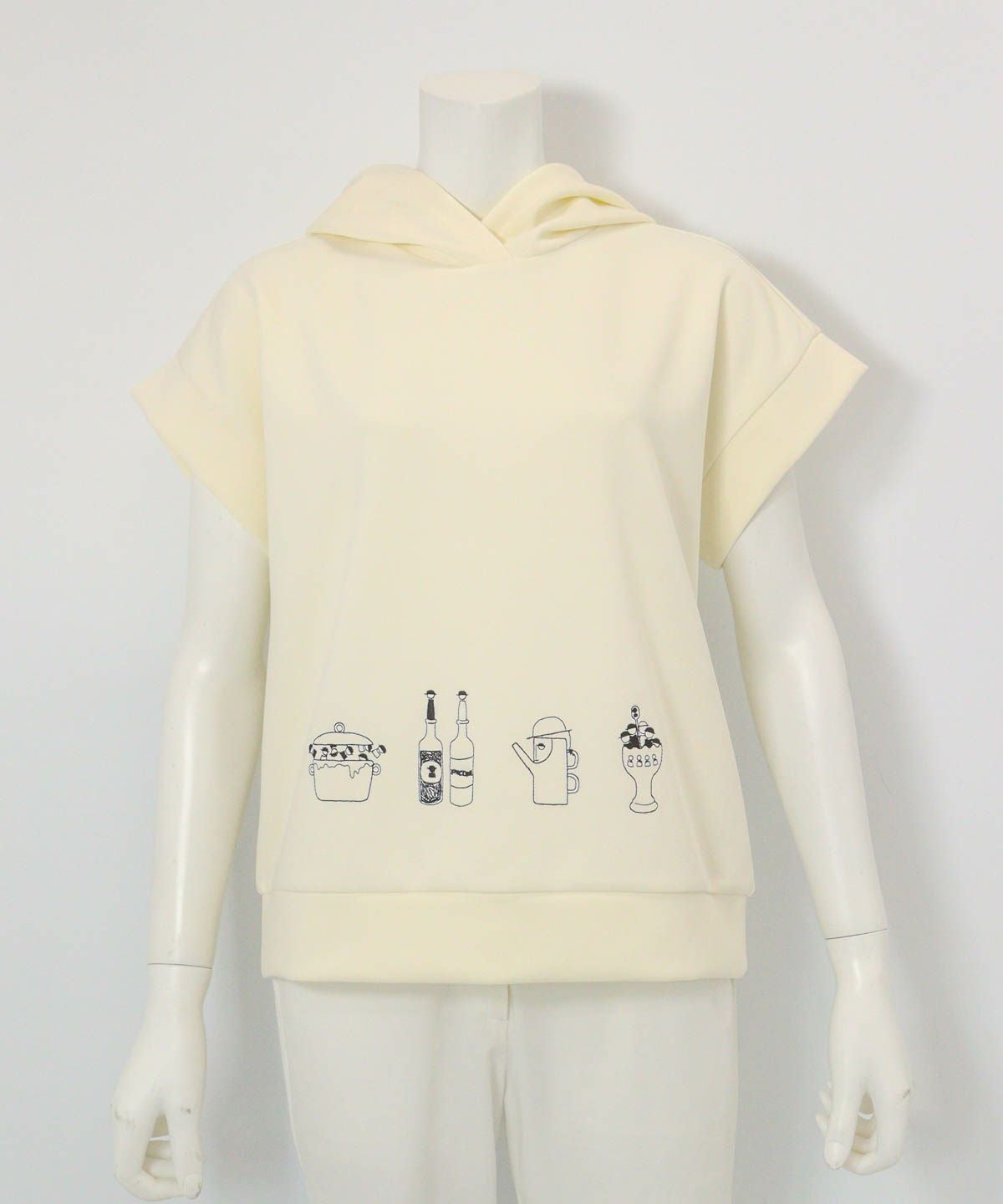 UV冷感ダンボール半袖プルパーカー（ホワイト）