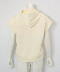 UV冷感ダンボール半袖プルパーカー後（ホワイト）