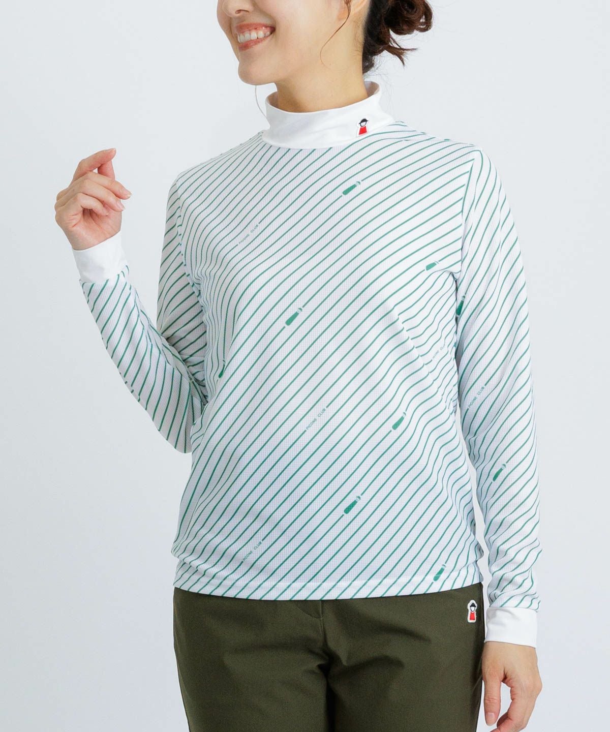 モデル着用画像(ホワイト×グリーン)
