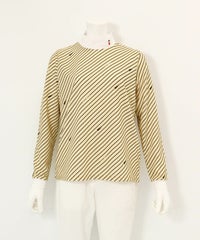 バイアスストライプUV速乾プルオーバー（ベージュ）