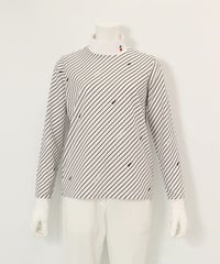 バイアスストライプUV速乾プルオーバー（ホワイト×ブラック）