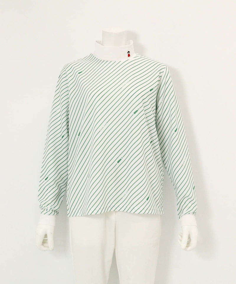 バイアスストライプUV速乾プルオーバー（ホワイト×グリーン）