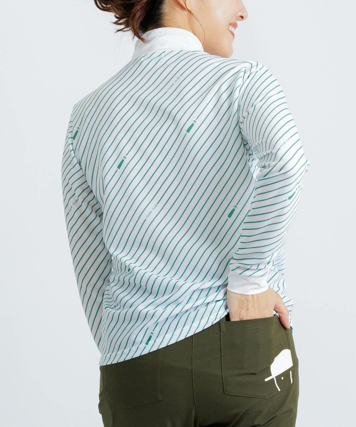 モデル着用画像(ホワイト×グリーン)