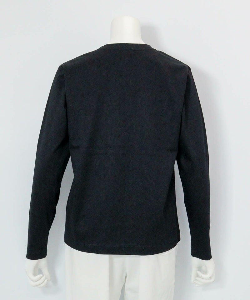 コード刺繍UV冷感プルオーバー後（ブラック）