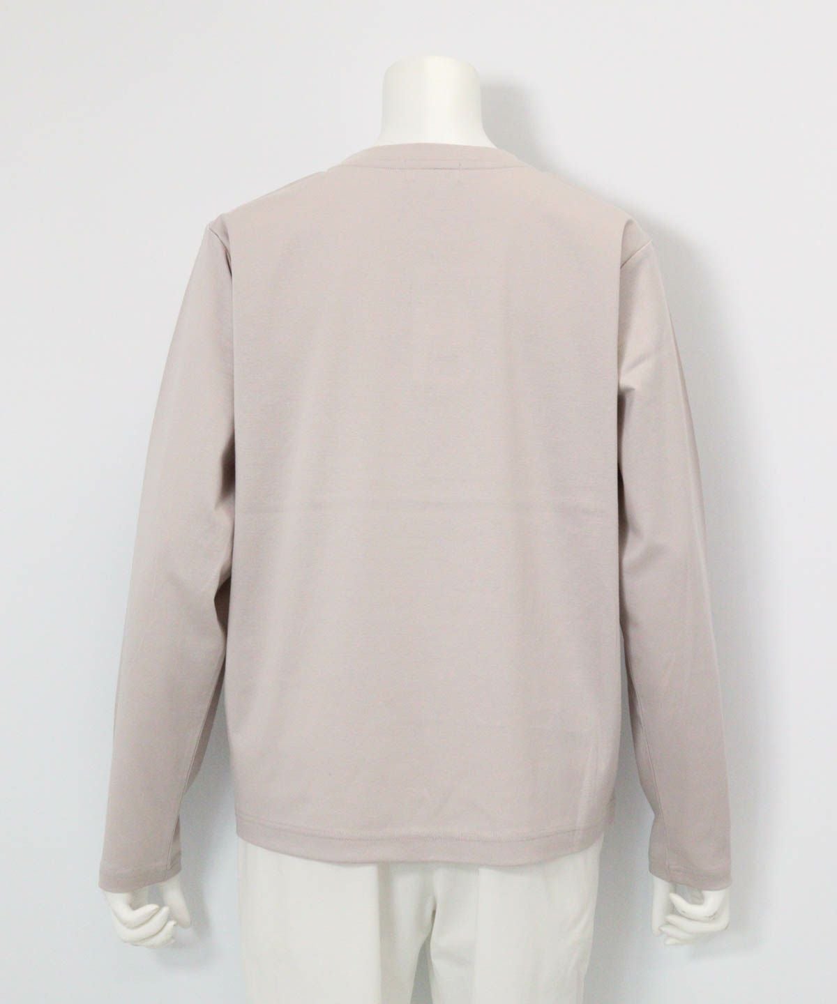 コード刺繍UV冷感プルオーバー後（ライトグレー）