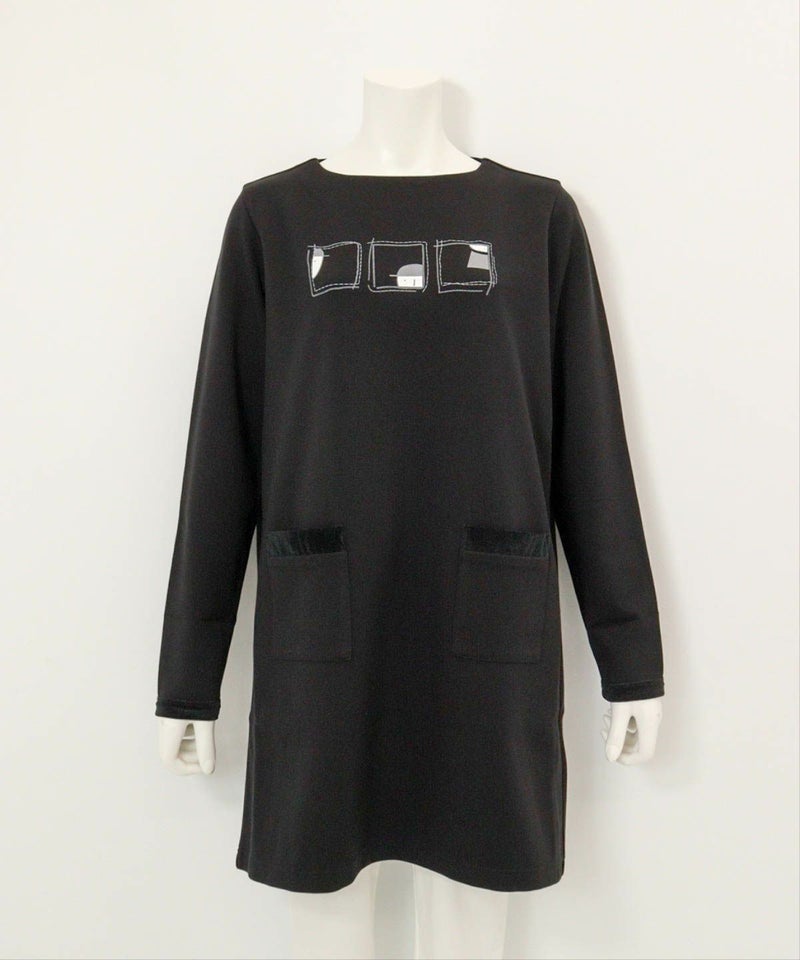 フロントポケット発熱チュニック（ブラック）