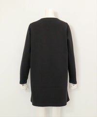 フロントポケット発熱チュニック後（ブラック）