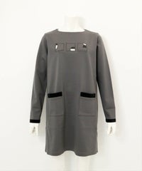 フロントポケット発熱チュニック（グレー）