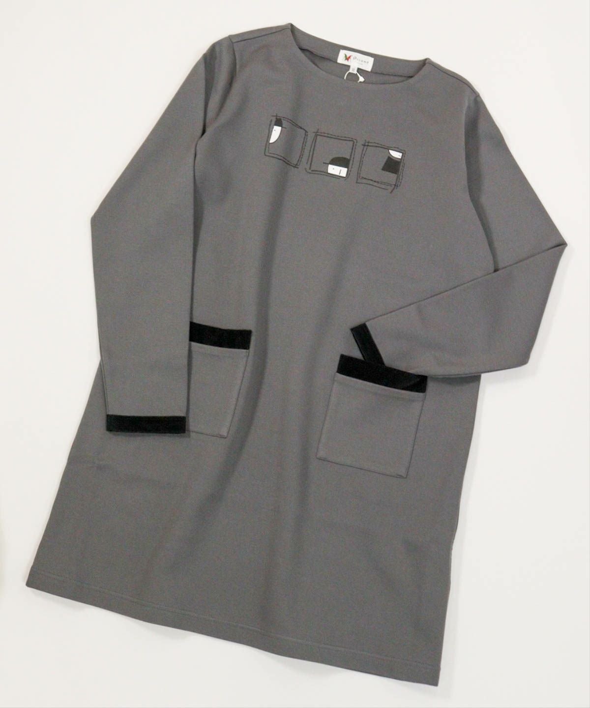 フロントポケット発熱チュニック（グレー）