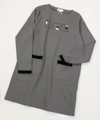 フロントポケット発熱チュニック（グレー）