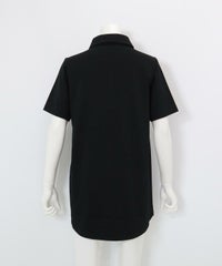 半袖ポロチュニック(ブラック)後ろ