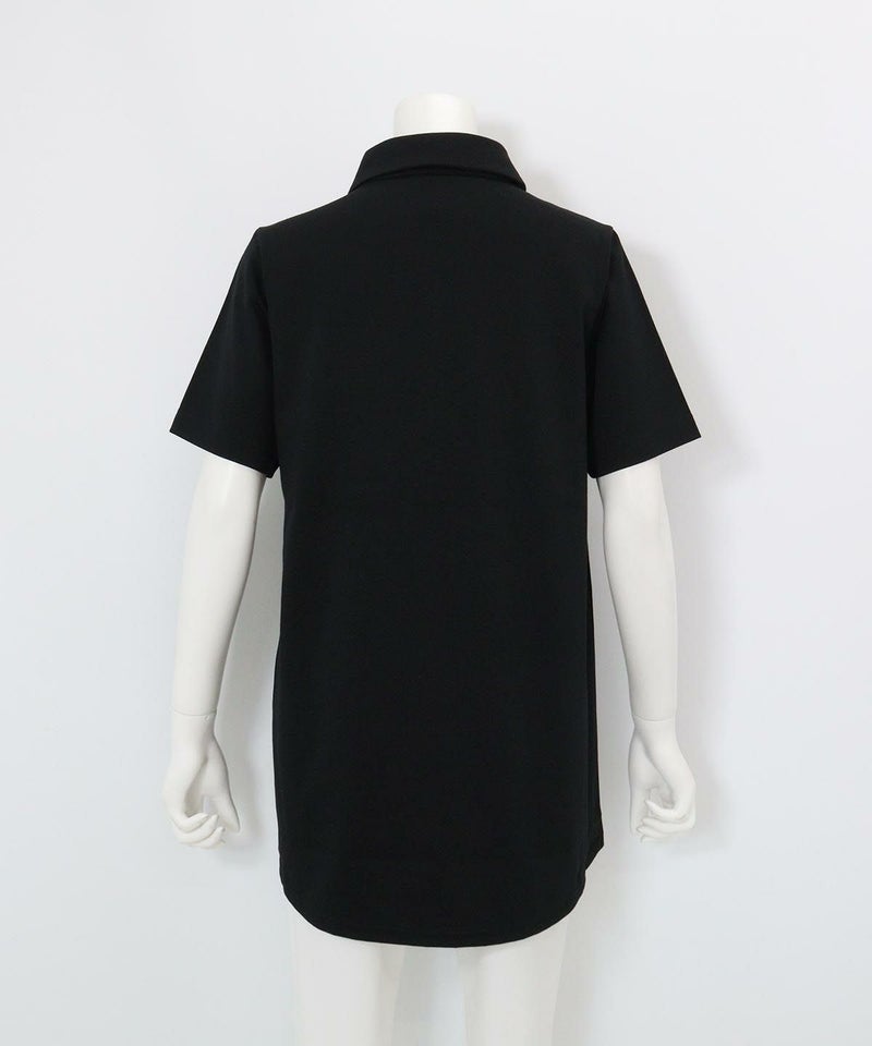 半袖ポロチュニック(ブラック)後ろ