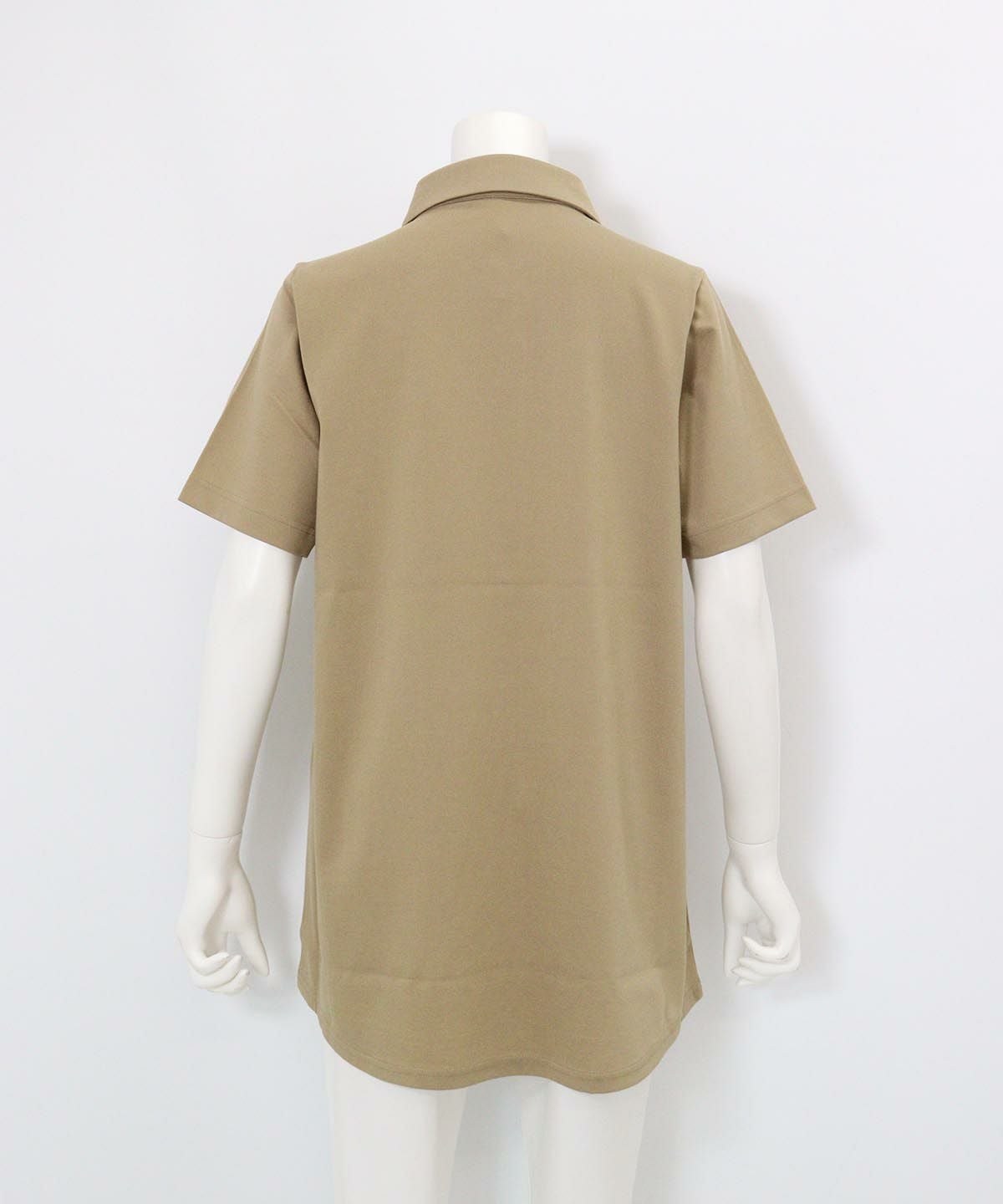 半袖ポロチュニック(ベージュ)前