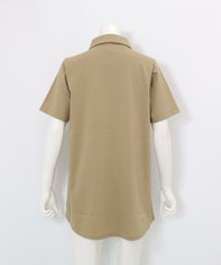 半袖ポロチュニック(ベージュ)前