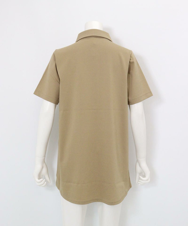 半袖ポロチュニック(ベージュ)前