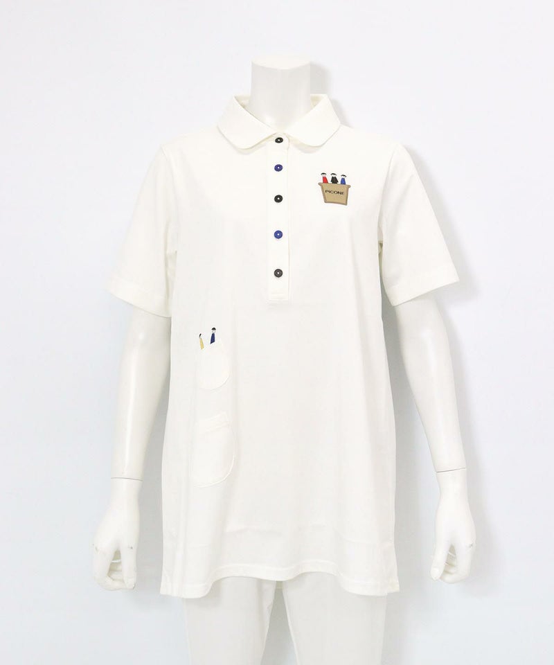 半袖ポロチュニック(ホワイト)前