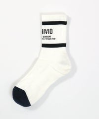 【メンズ】ワードロゴリブソックス（ホワイト）