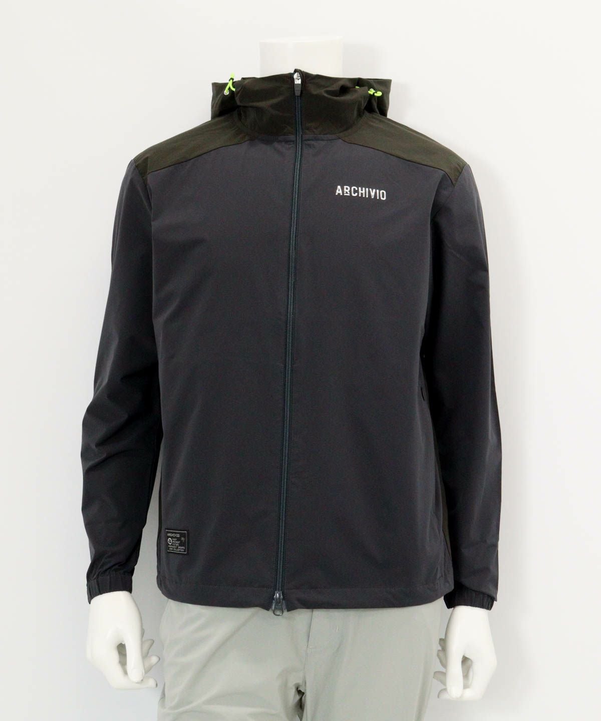 【メンズ】配色フード撥水ブルゾン（グレー）