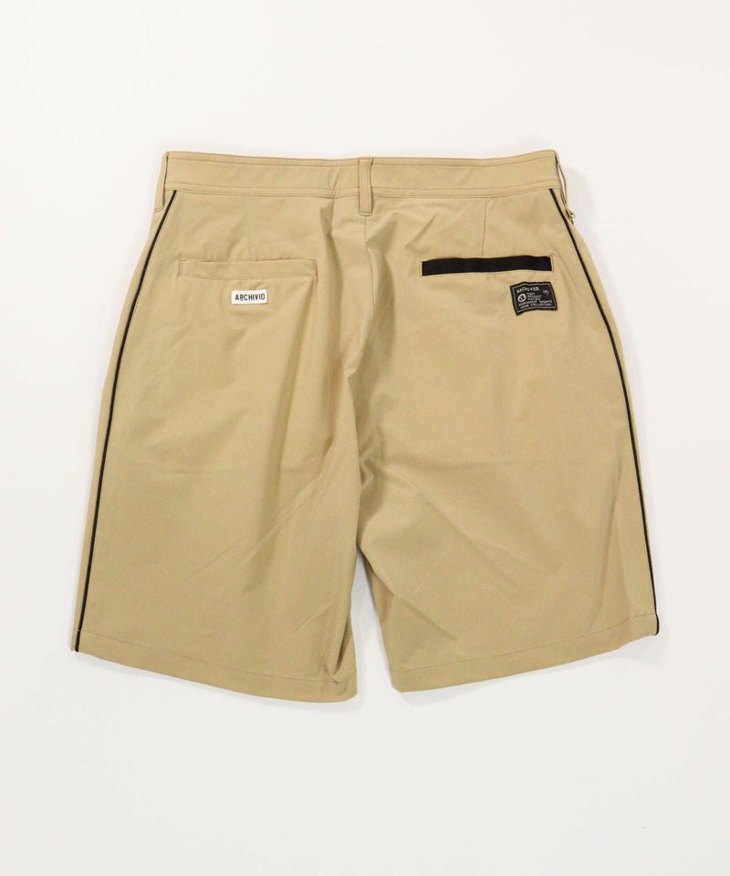 【メンズ】パイピングラインショートパンツ後（ベージュ）