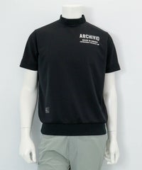 【メンズ】UV速乾モックネックプルオーバー（ブラック）