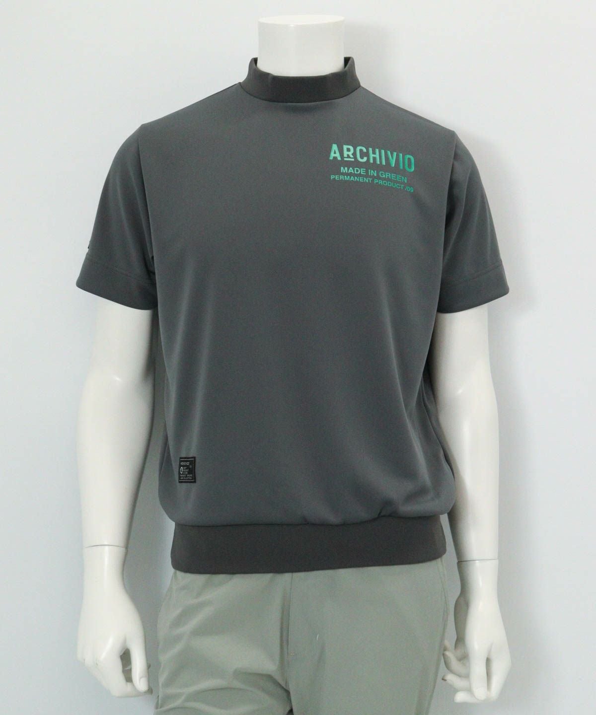 【メンズ】UV速乾モックネックプルオーバー（グレー）