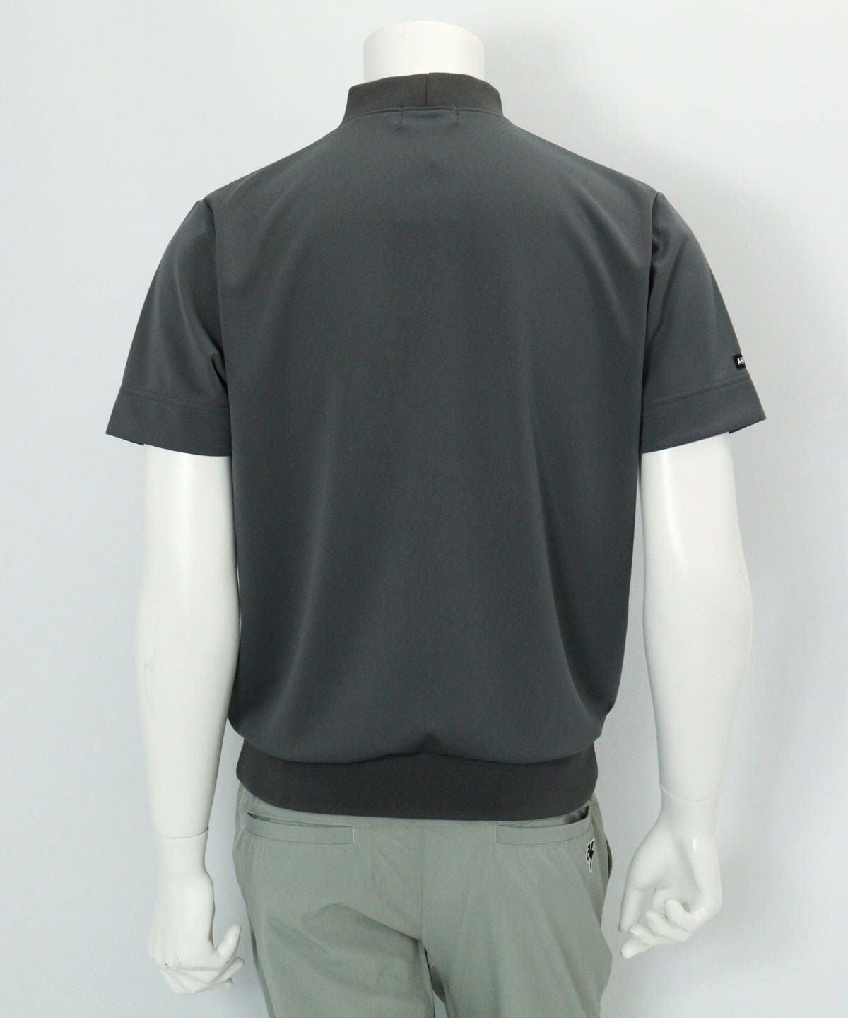 【メンズ】UV速乾モックネックプルオーバー後（グレー）