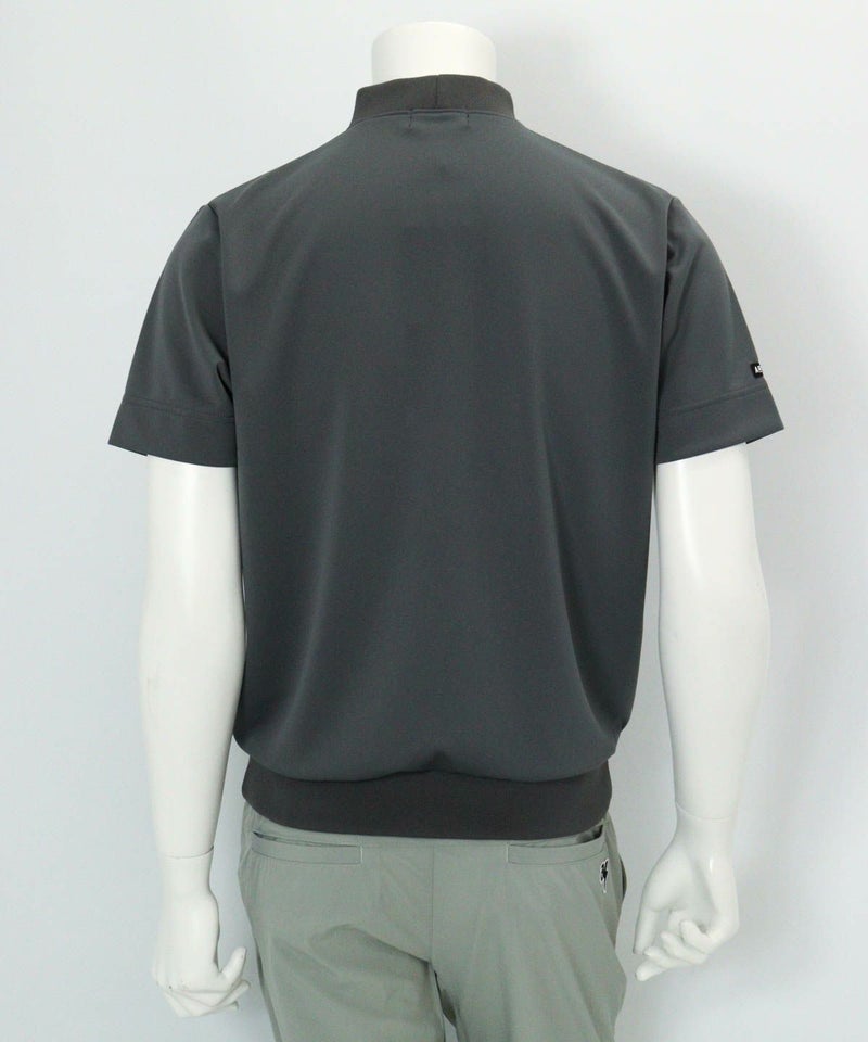 【メンズ】UV速乾モックネックプルオーバー後（グレー）