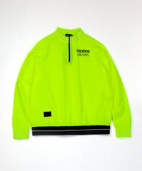 ハーフジップリブ切替プルオーバー（イエロー）