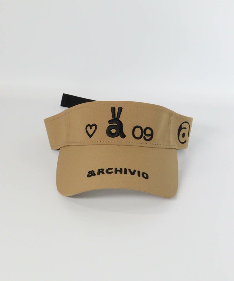 ウサロゴ刺繍サンバイザー前（キャメル）（キャメル）
