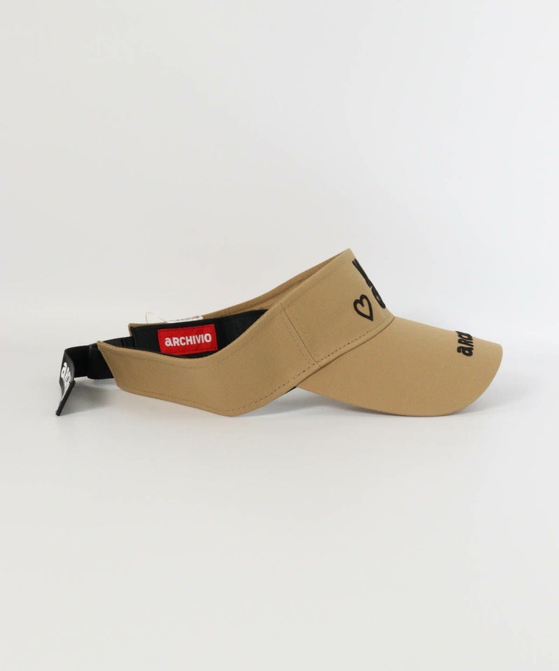 ウサロゴ刺繍サンバイザー右横（キャメル）