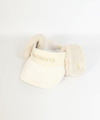 耳当付ベロアサンバイザー（ホワイト）