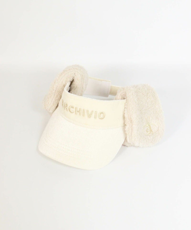 耳当付ベロアサンバイザー（ホワイト）