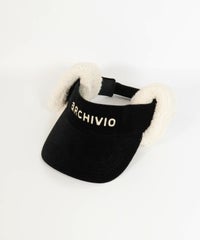 耳当付ベロアサンバイザー（ブラック）