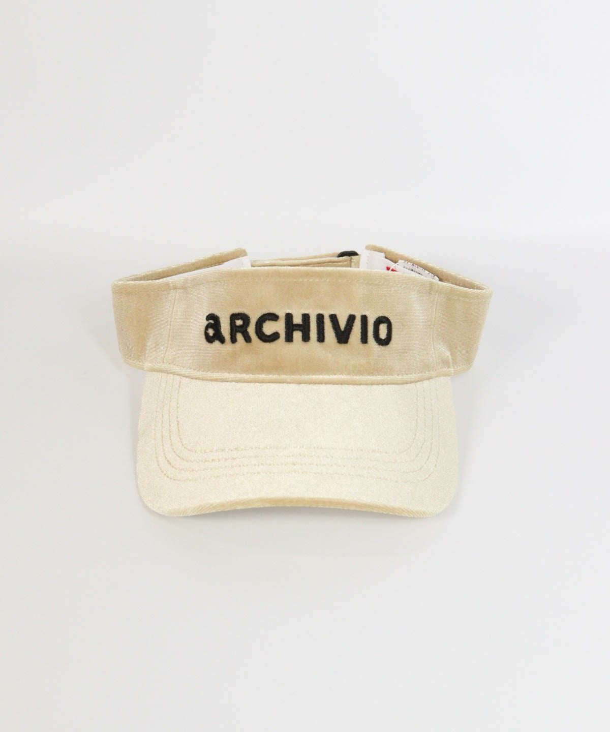 耳当付ベロアサンバイザー前（ベージュ）