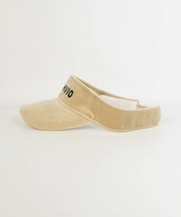 耳当付ベロアサンバイザー左横（ベージュ）