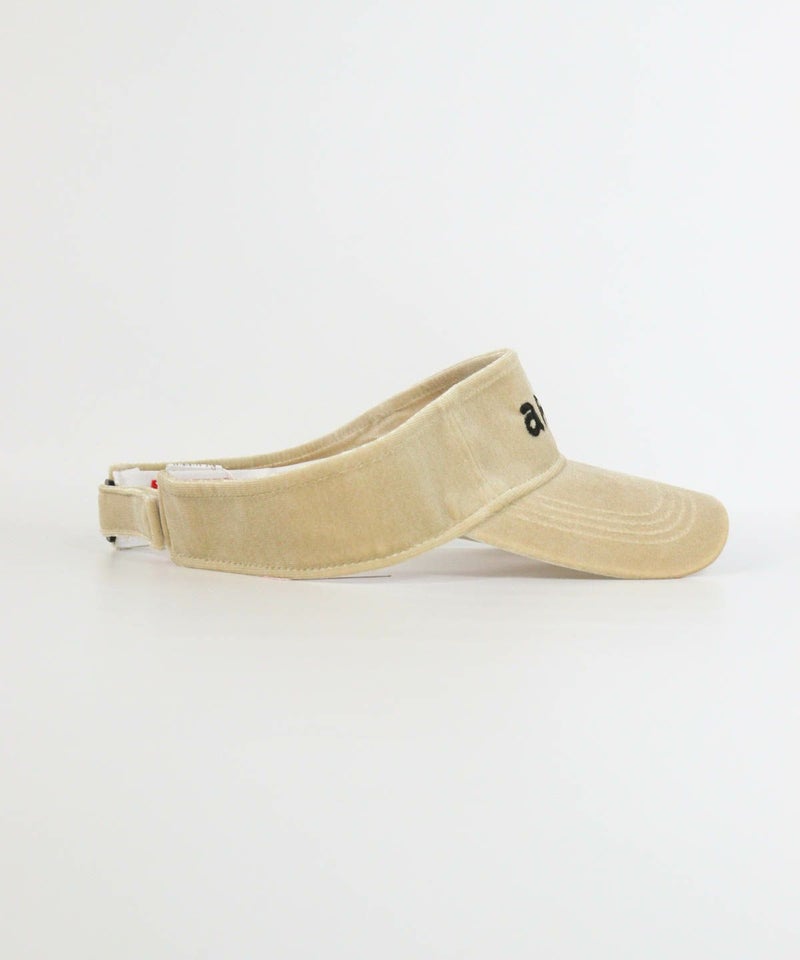 耳当付ベロアサンバイザー右横（ベージュ）