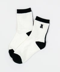 ウサロゴ配色ソックス（ホワイト）