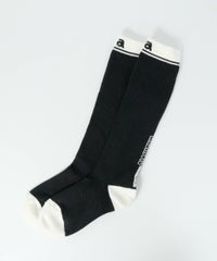 配色ラインロングソックス（ブラック）