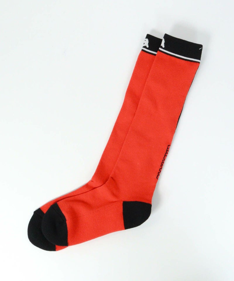 配色ラインロングソックス（レッド）