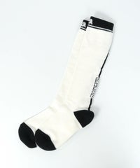 配色ラインロングソックス（ホワイト）